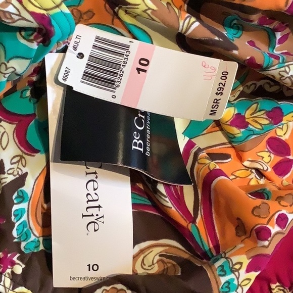 Nwt Be Creative Necklace Bandeau Halter One Piece Vintage Swimsuit (SW20) - Picture 8 of 8